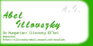 abel illovszky business card